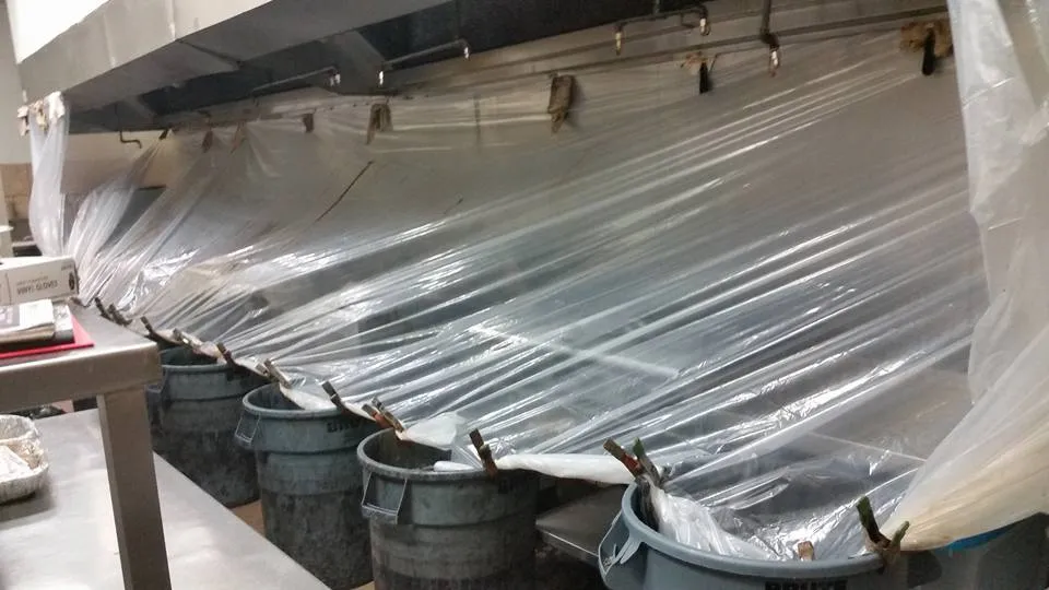 Commercial kitchen exhaust hood after cleaning