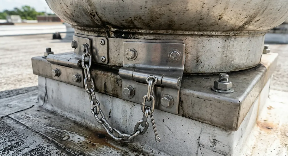 Exhaust Fan Hinge Kits for Safer, Cleaner Rooftop Fan Access